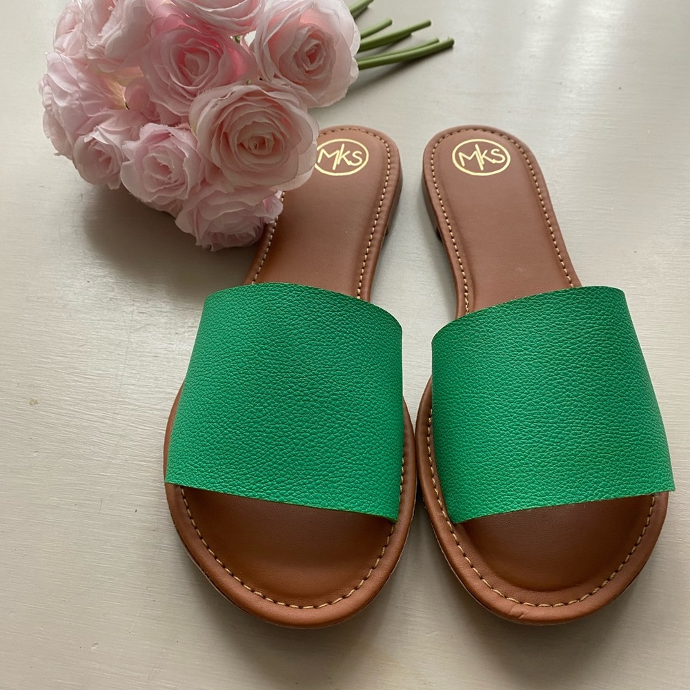 Green Slip-on Sandals